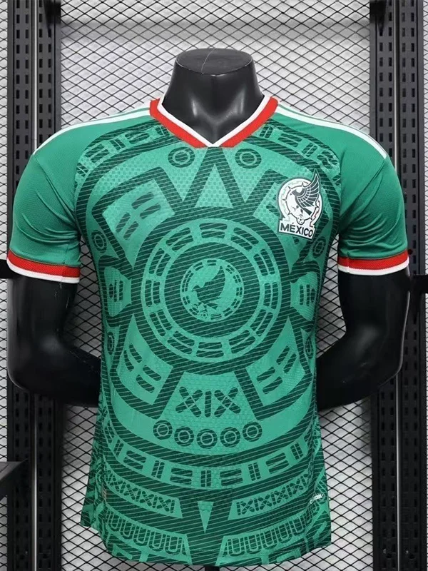 Mexico Style National Team Soccer Jersey Aztec Culture Green