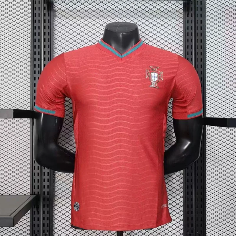 Wholesale Portugal Style Soccer Jersey 2026 Elite Red Wave Edition